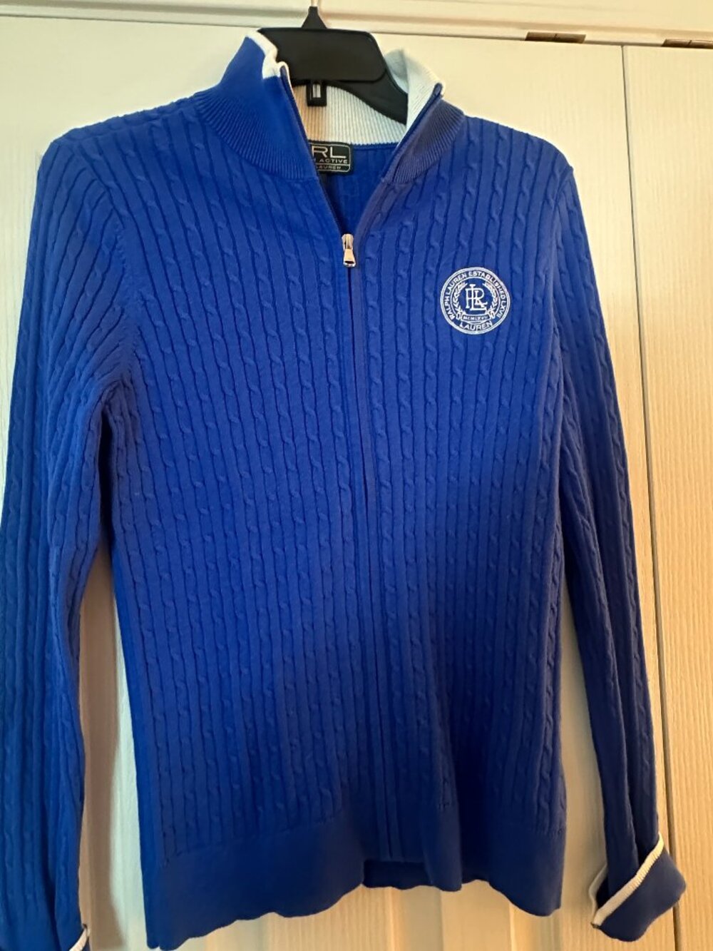 Lauren Active Ralph Lauren Blue Full Zip Sweater Women’s Medium